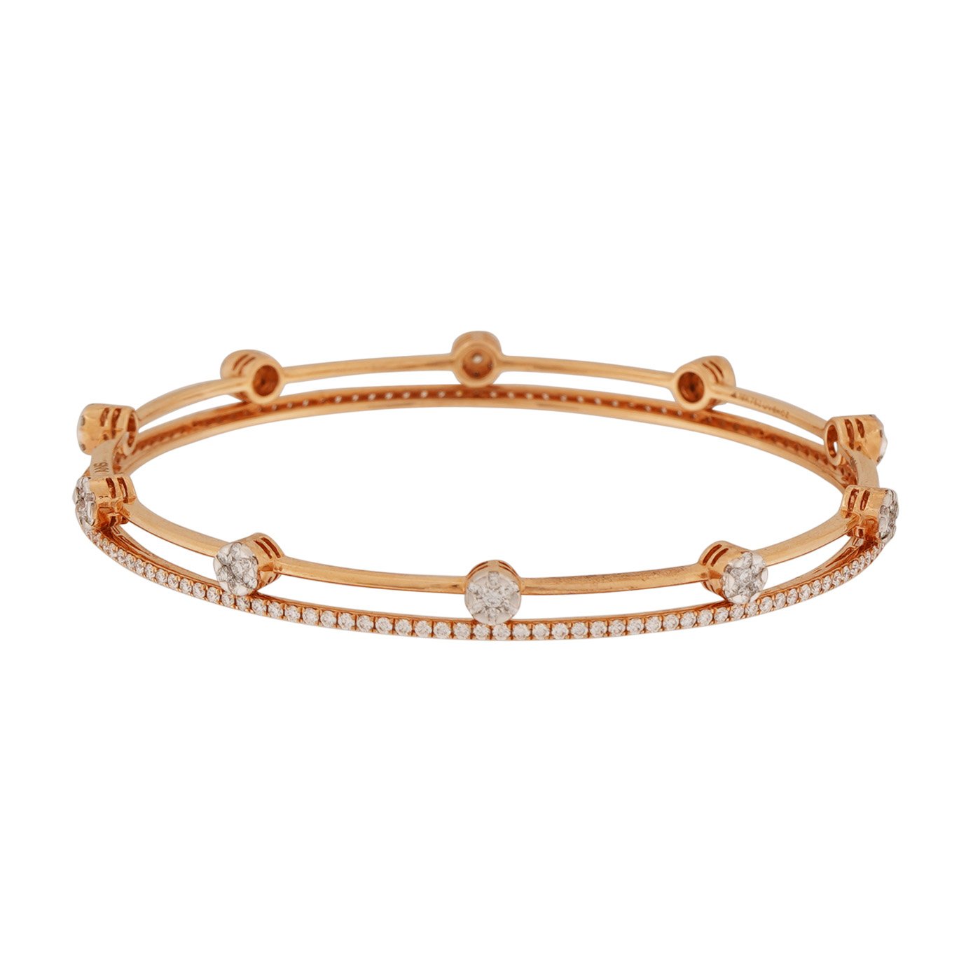 Diamond Bangle Open set 18kt - Set of 2