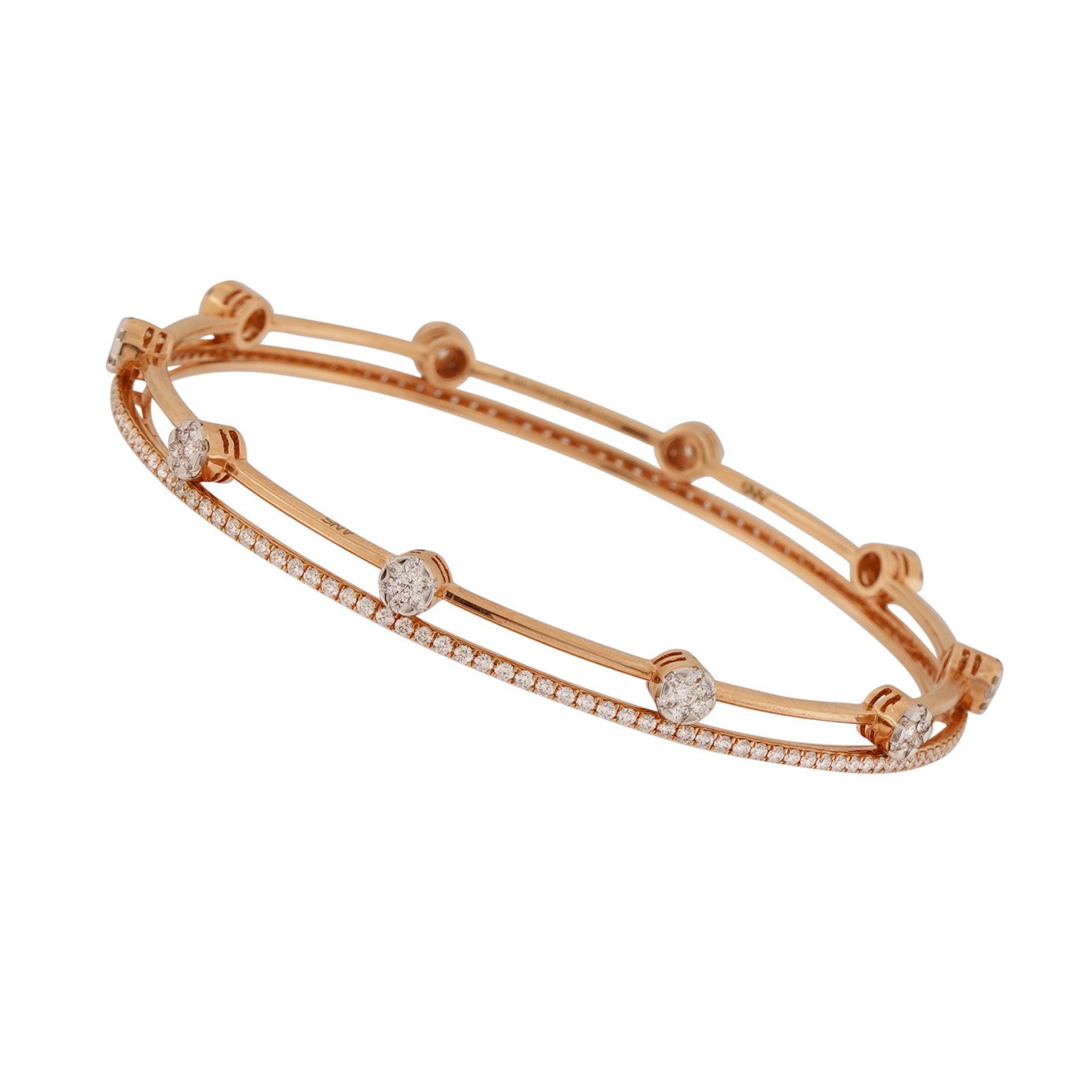 Diamond Bangle Open set 18kt - Set of 2