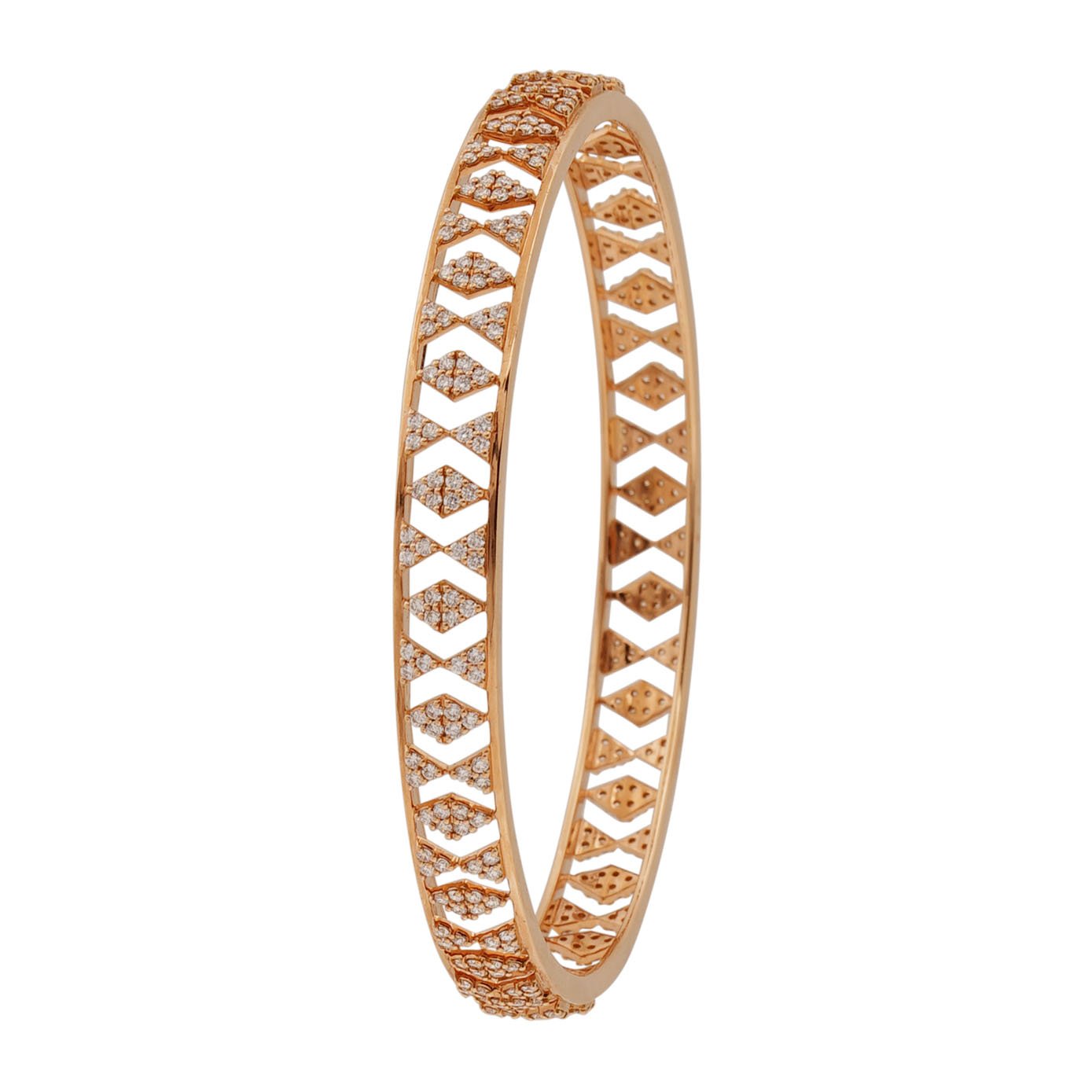 Diamond Bangle Open set 18kt set of 2