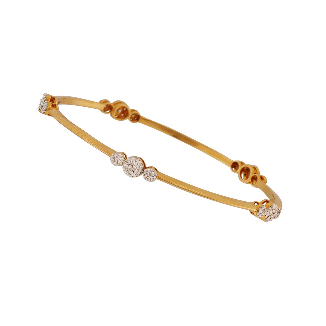 Diamond Bangle Open set 18kt set of 2