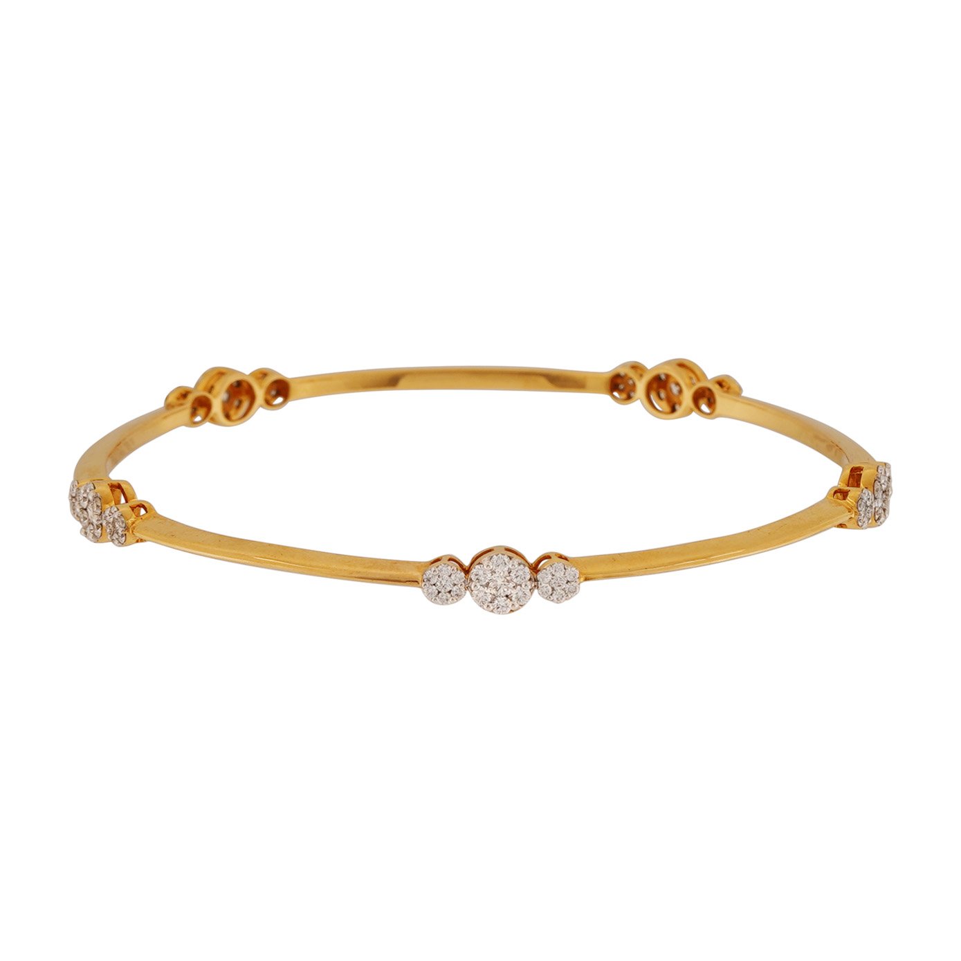Diamond Bangle Open set 18kt set of 2