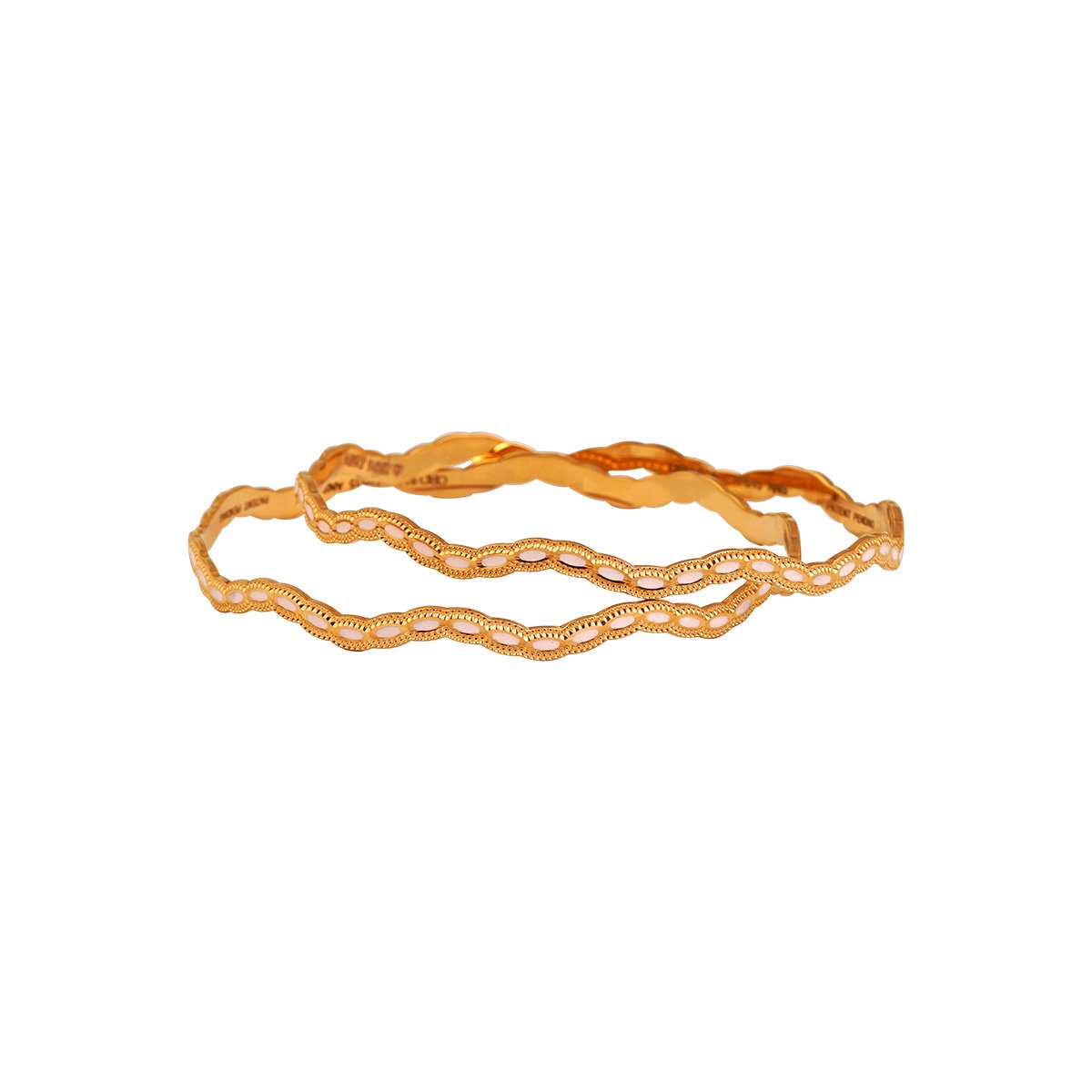Laser Cutting Enamel Bangles Set of 2