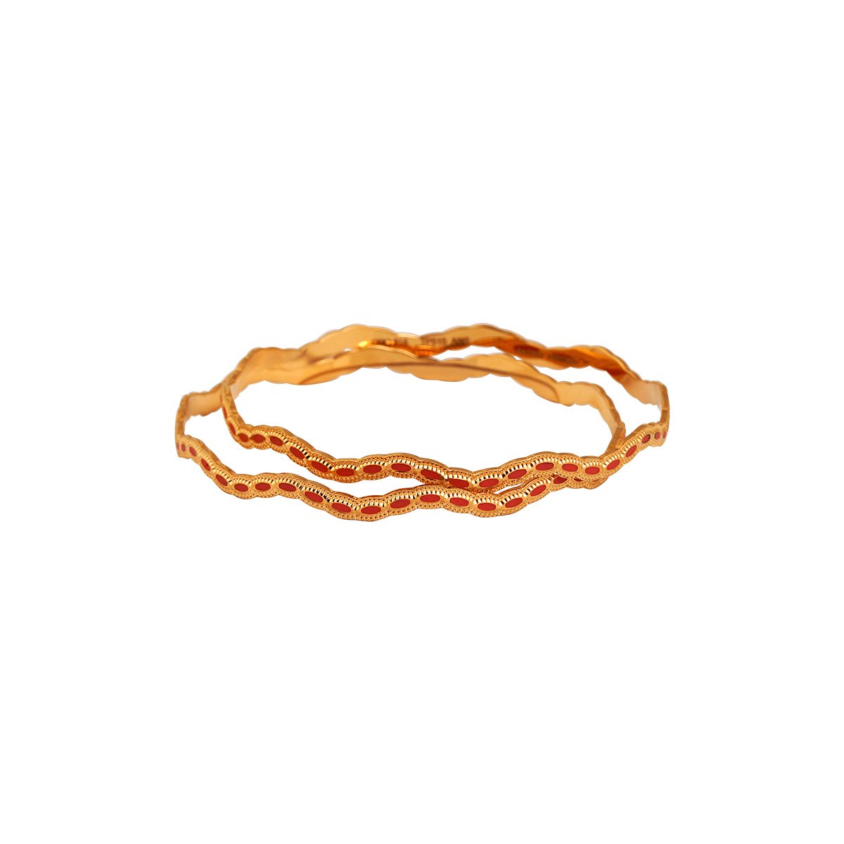 Laser Cutting Enamel Bangles Set of 2