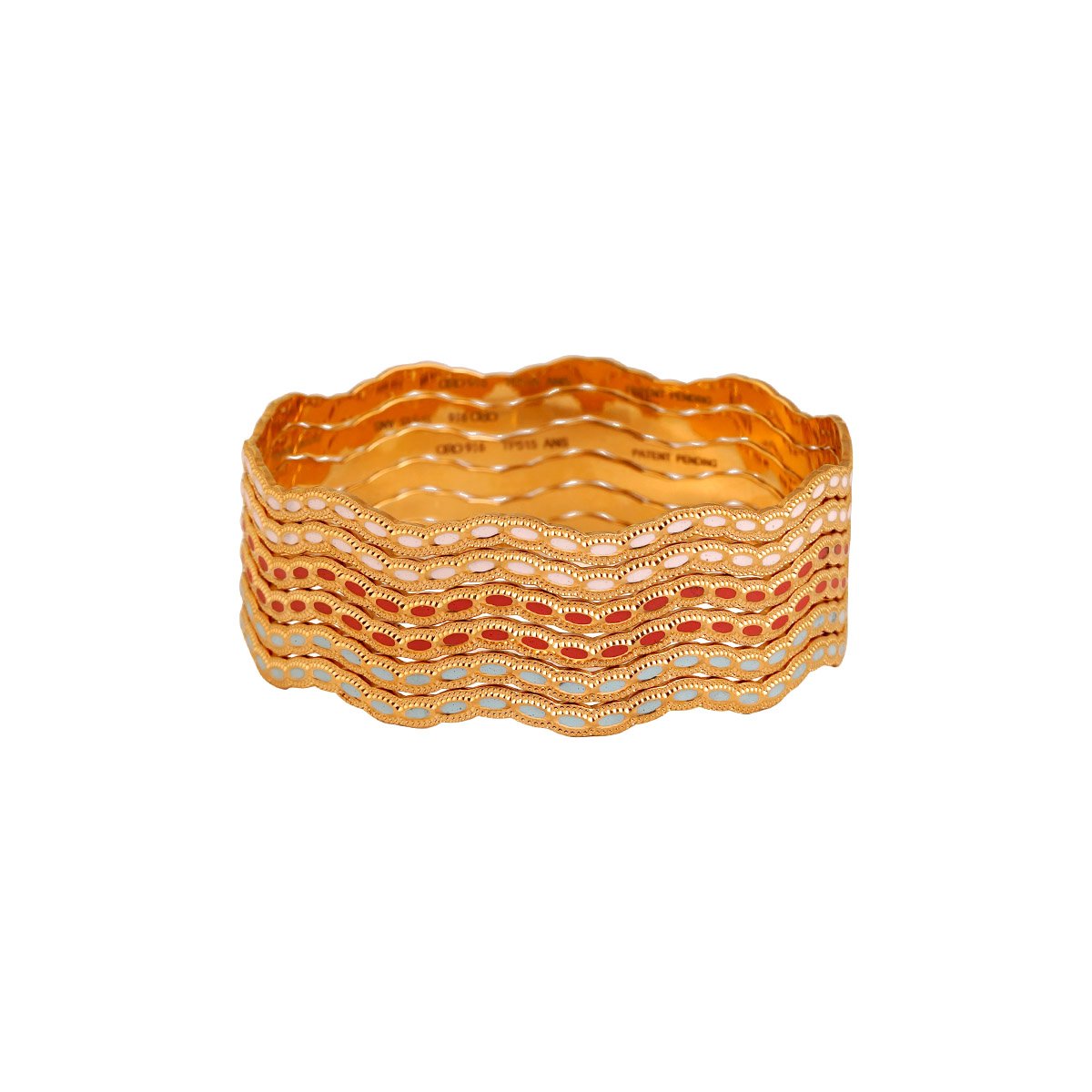 Laser Cutting Enamel Bangles Set of 2