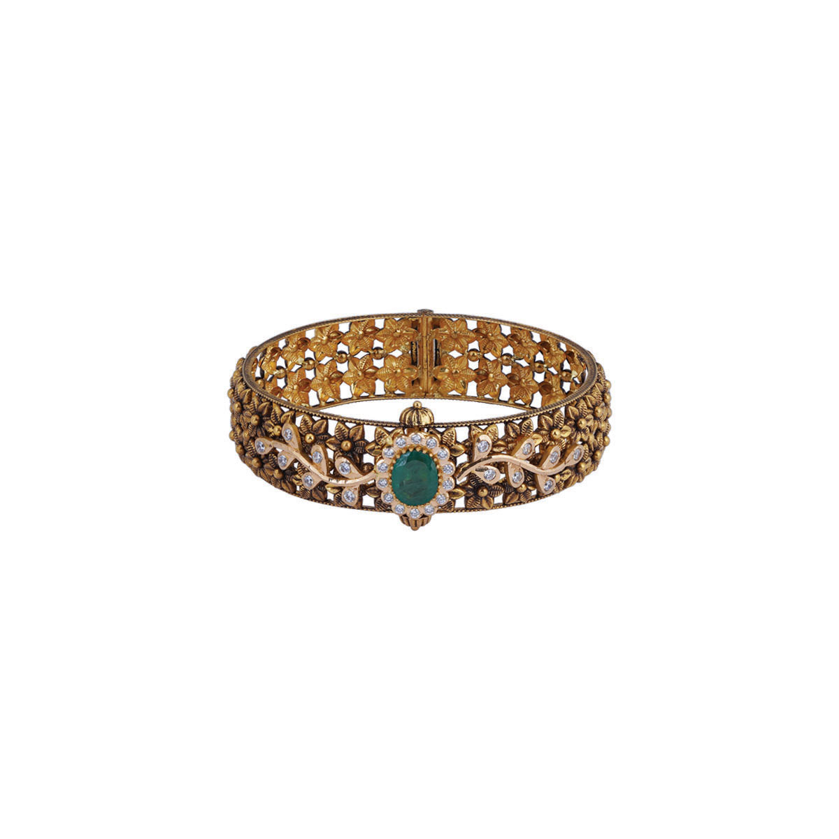 Antique Gold Stone Bangle