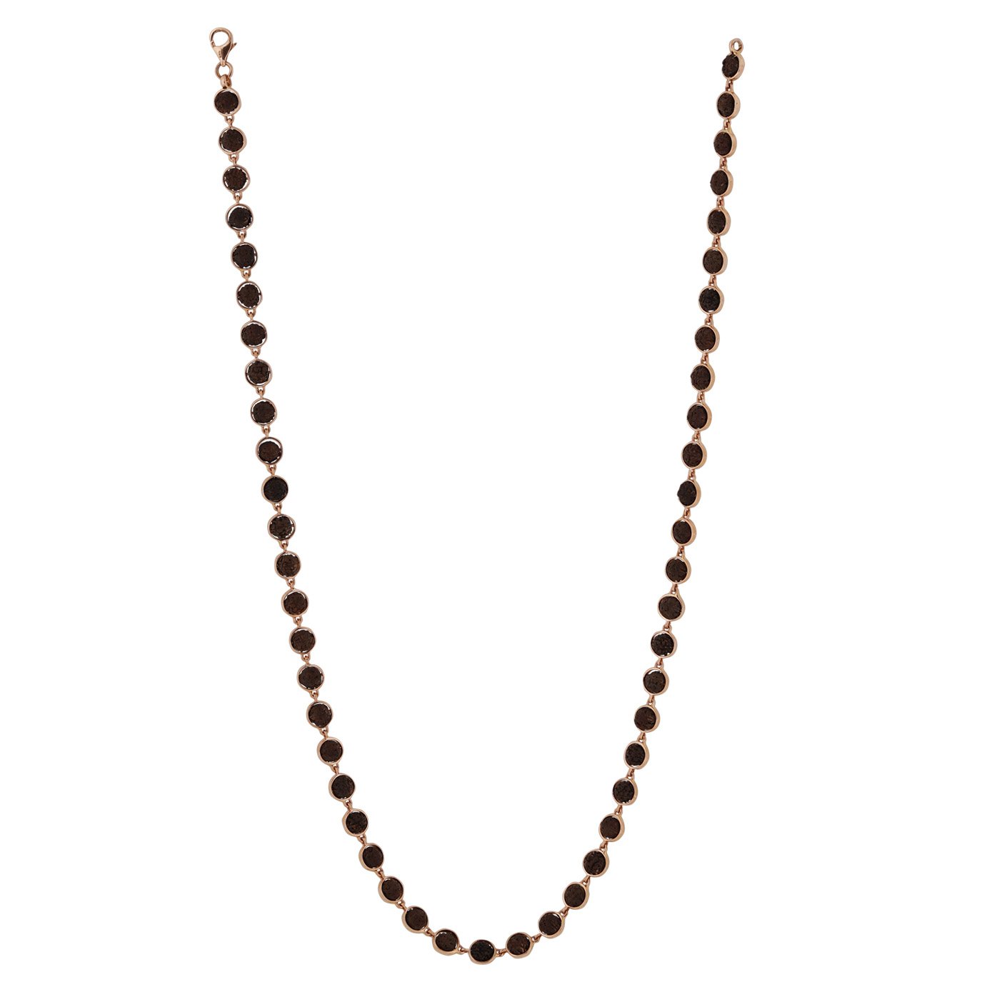 18kt Rose Gold Rhodium Rudraksham Chain