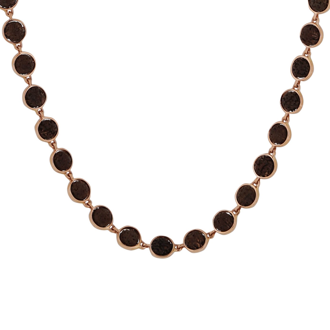 18kt Rose Gold Rhodium Rudraksham Chain