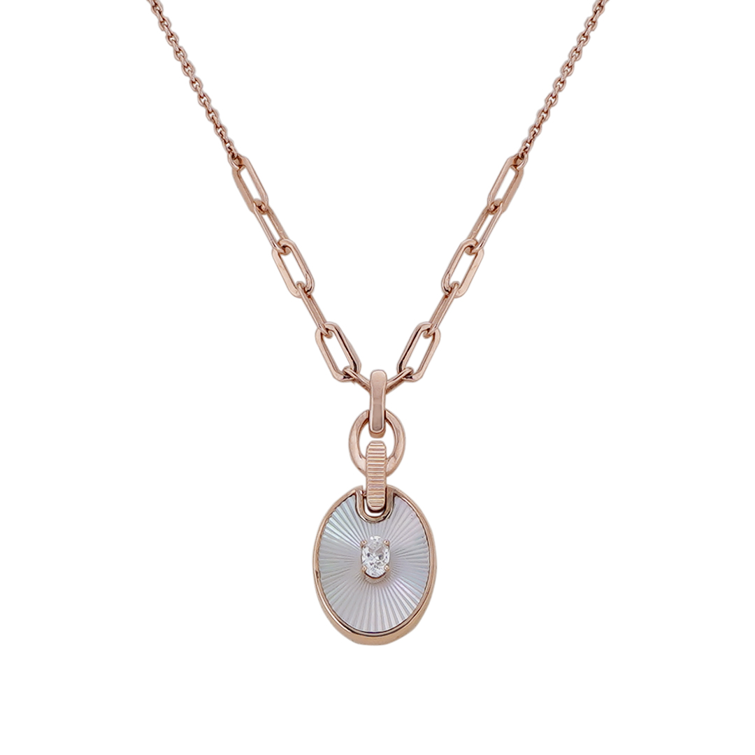 18kt Rose Gold Pendant Chain Set