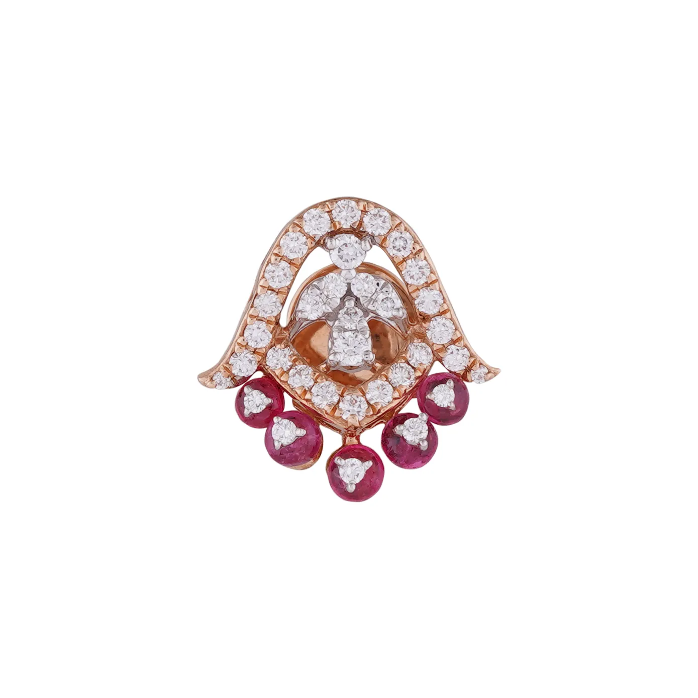 Rose Gold with Pink Stones & Diamond Stud