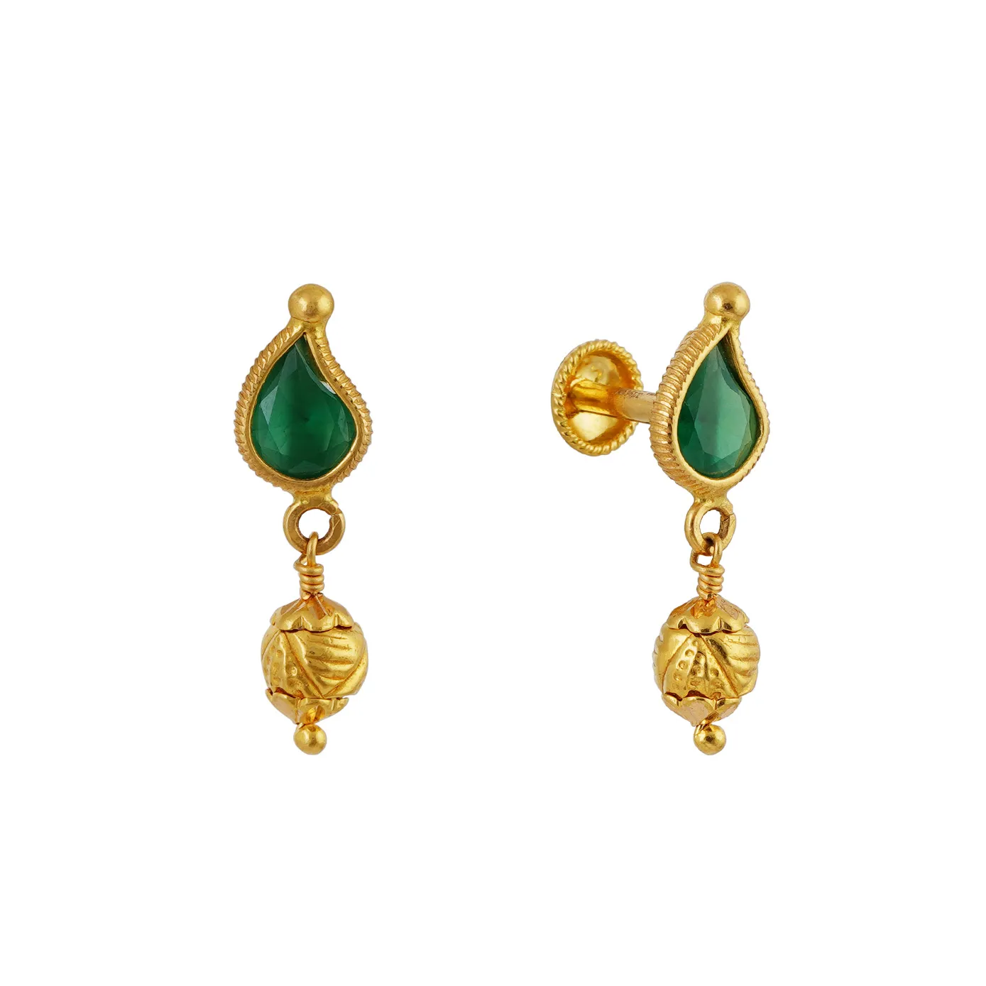 emerald stud & drops