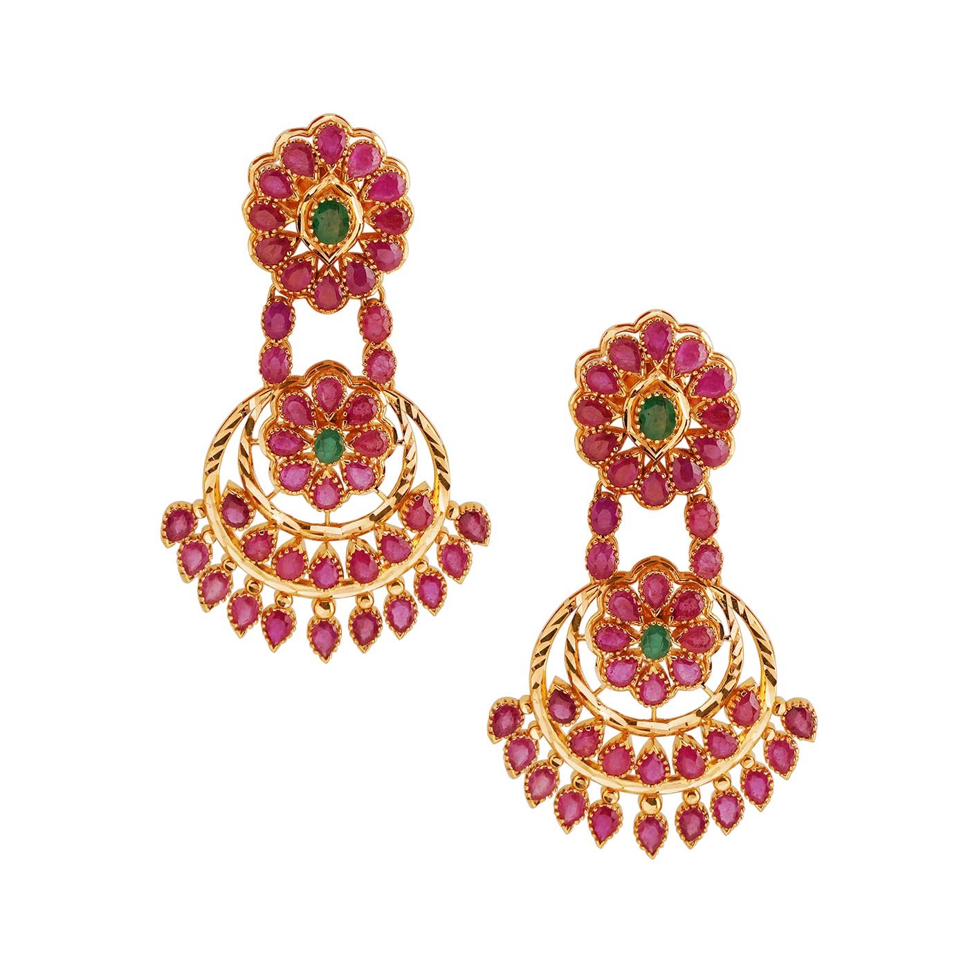 Ruby Emerald Stud & Drops