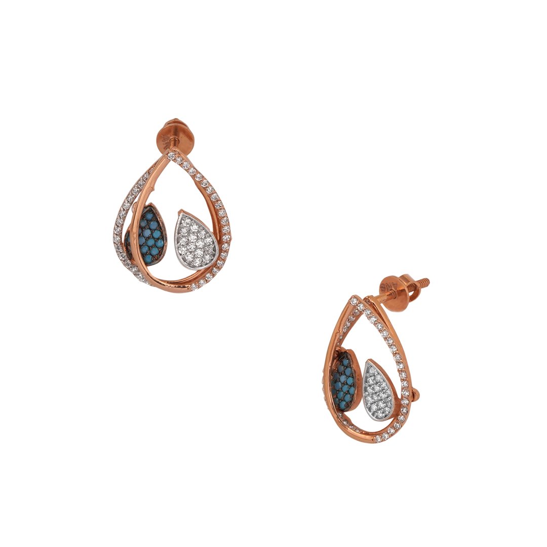 18kt Rose Gold Stone Earrings