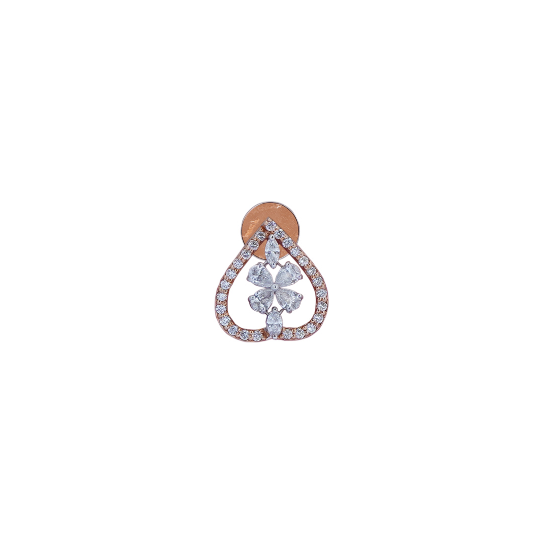 18KT Rose Gold Diamond Floral Stud Earrings