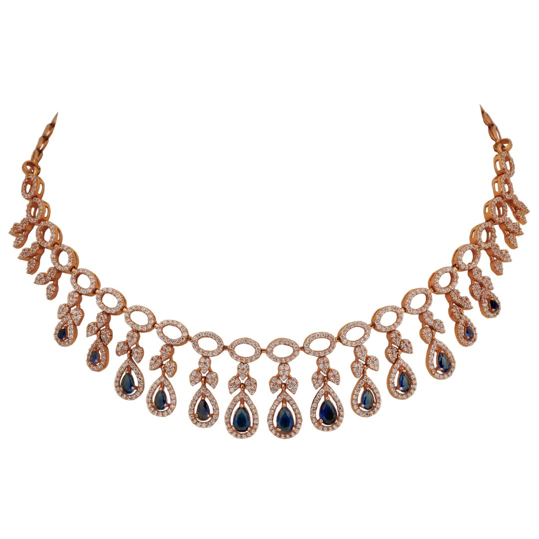 18kt rose gold stone necklace