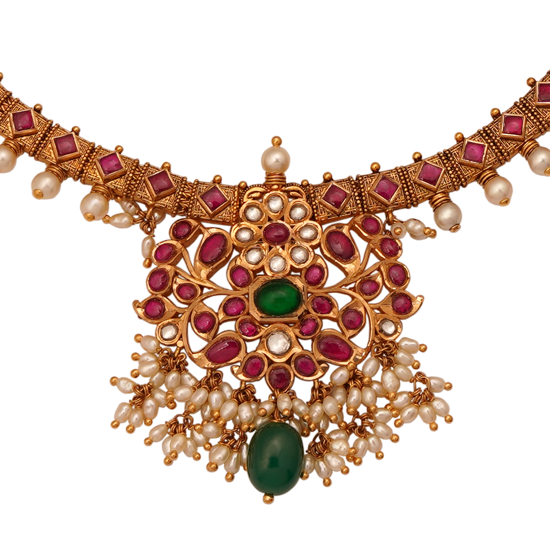 Antique Kundan Jadau Gold Necklace