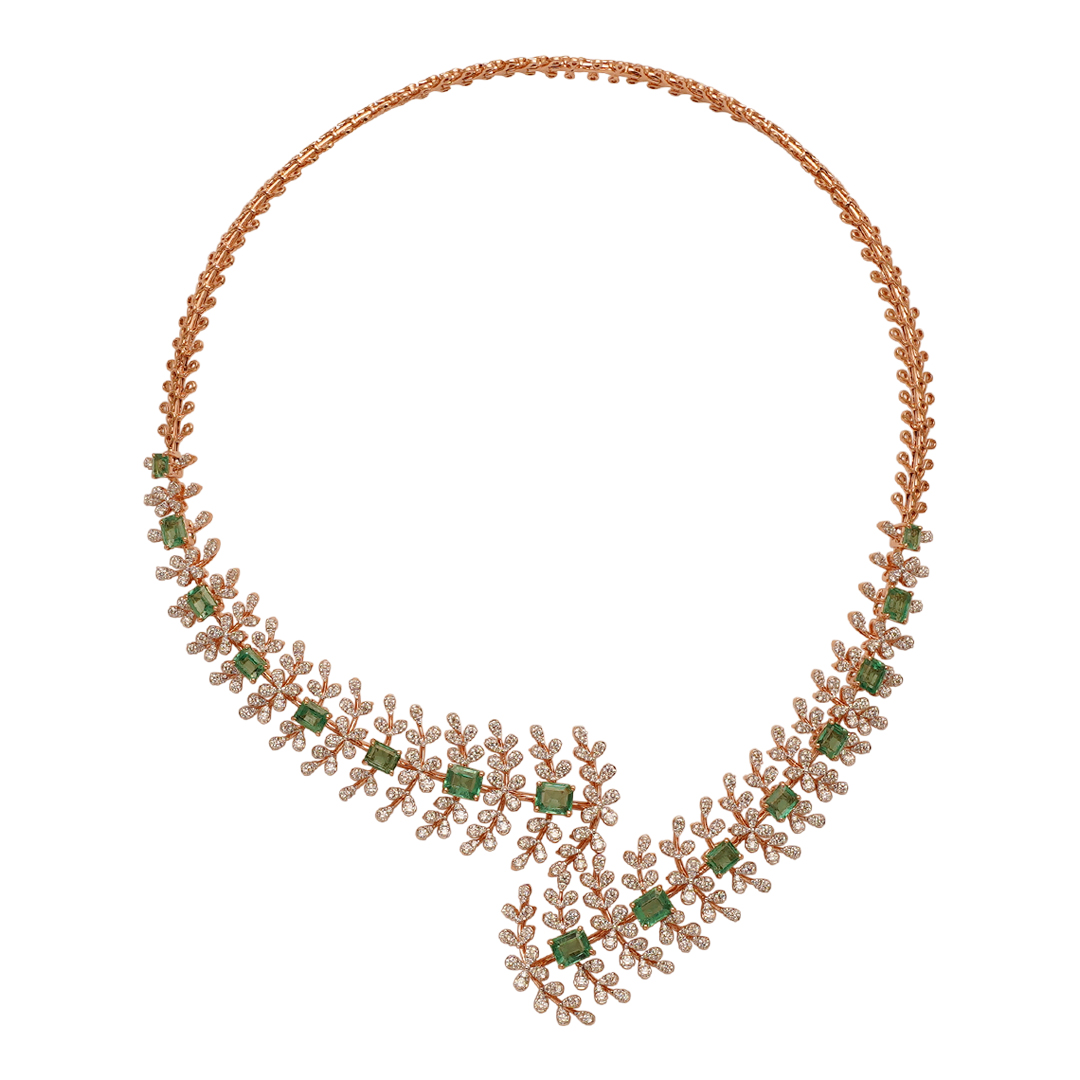 Diamond Open Setting Necklace with Earrings