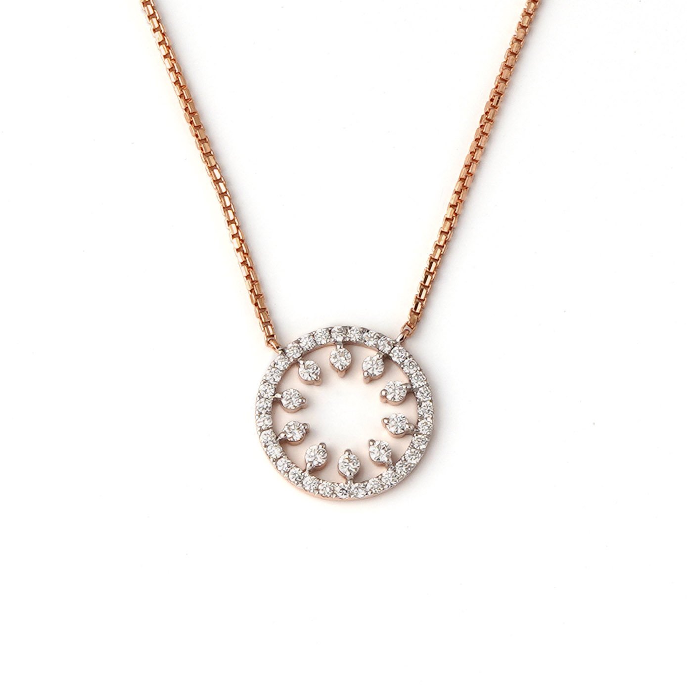 Diamond Pendant Chain Open set 18kt