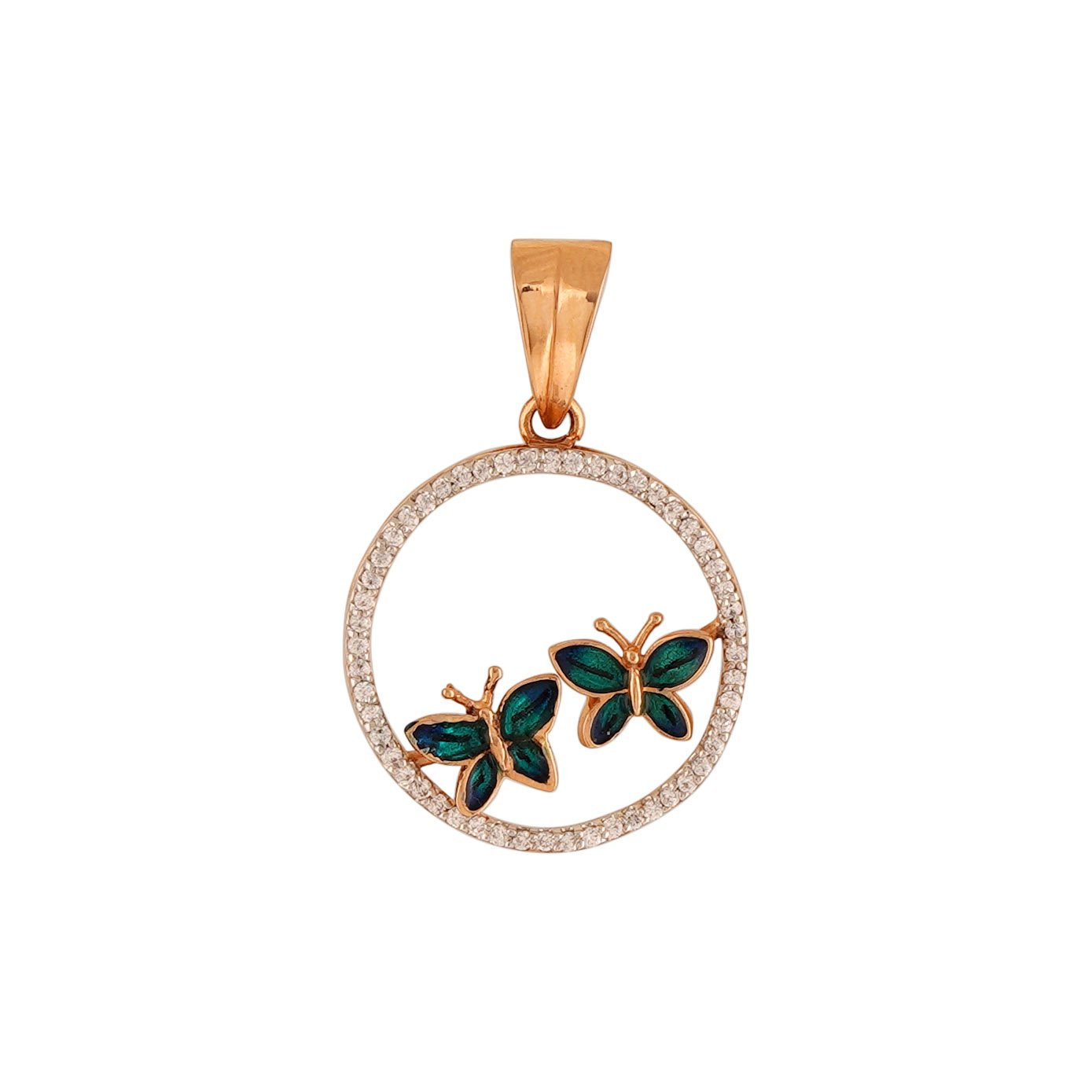18kt rose gold pendant earring set