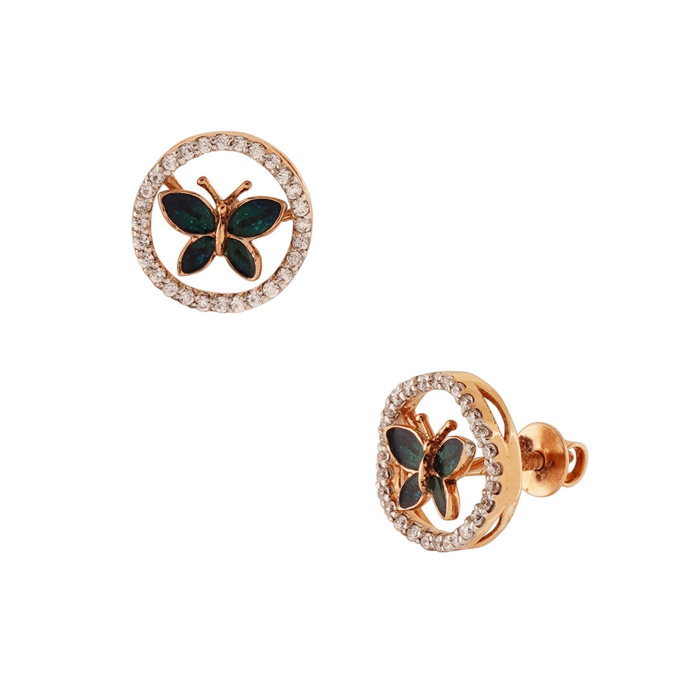 18kt rose gold pendant earring set
