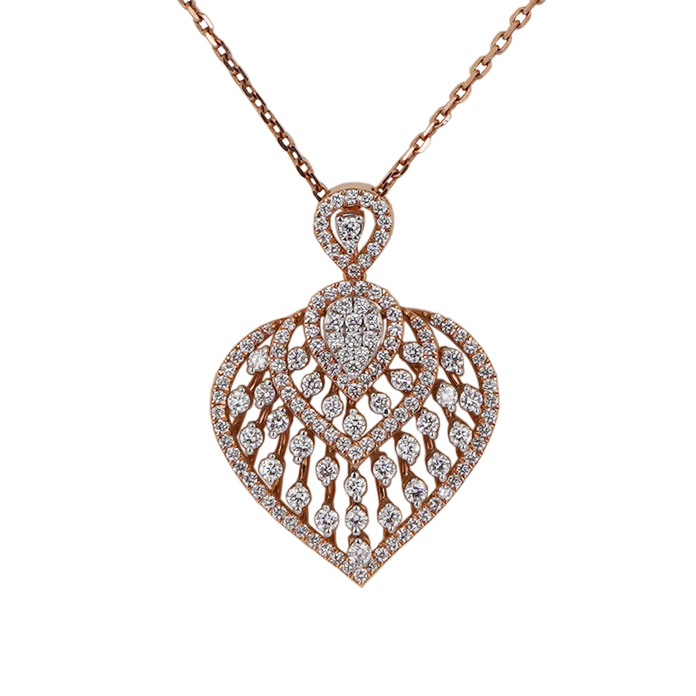 Diamond Pendant Chain Open Setting 18kt