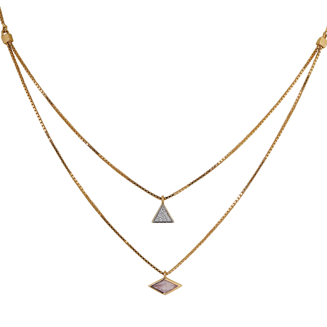 18kt Rose Gold Pendant Chain Set