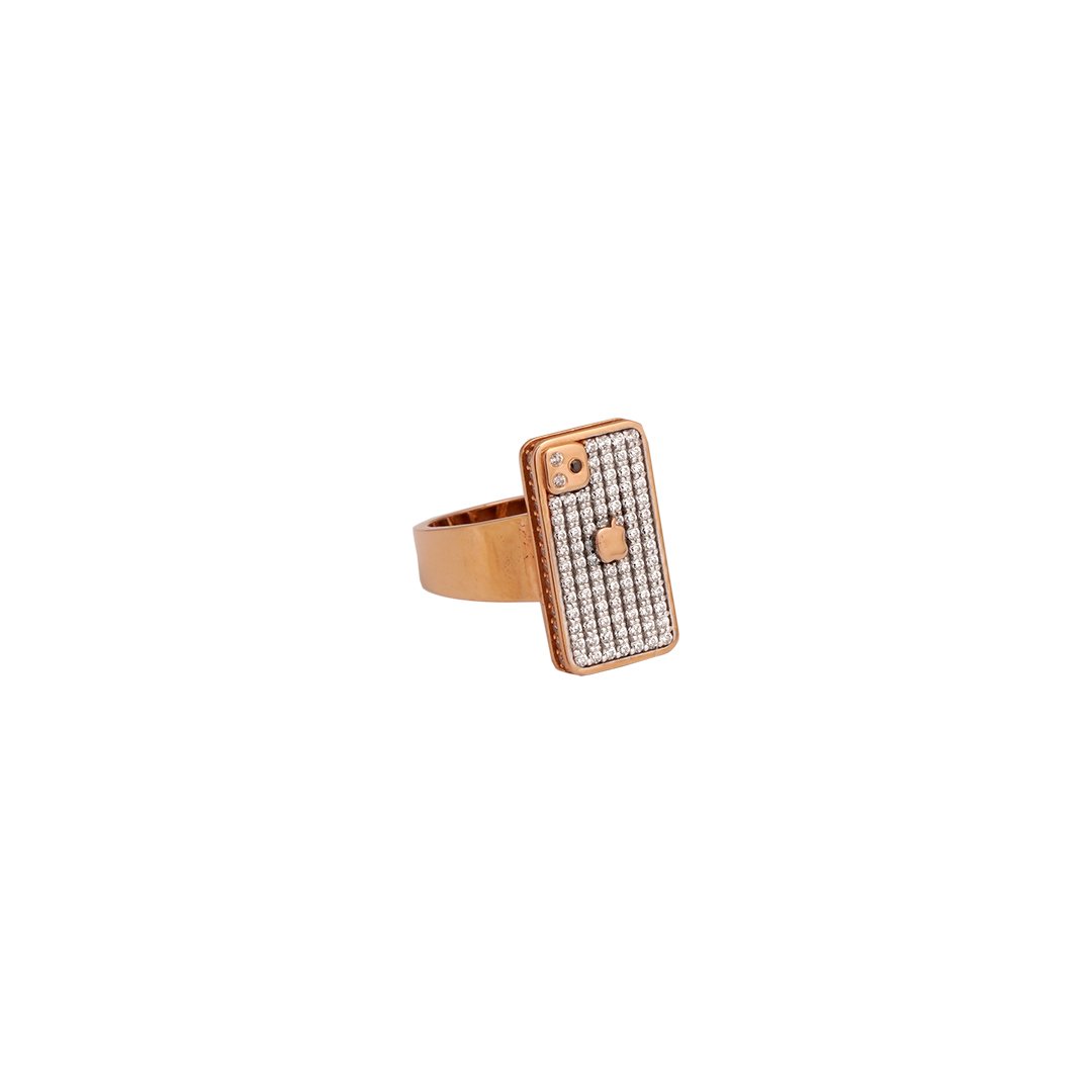 18kt rose gold gents stone ring