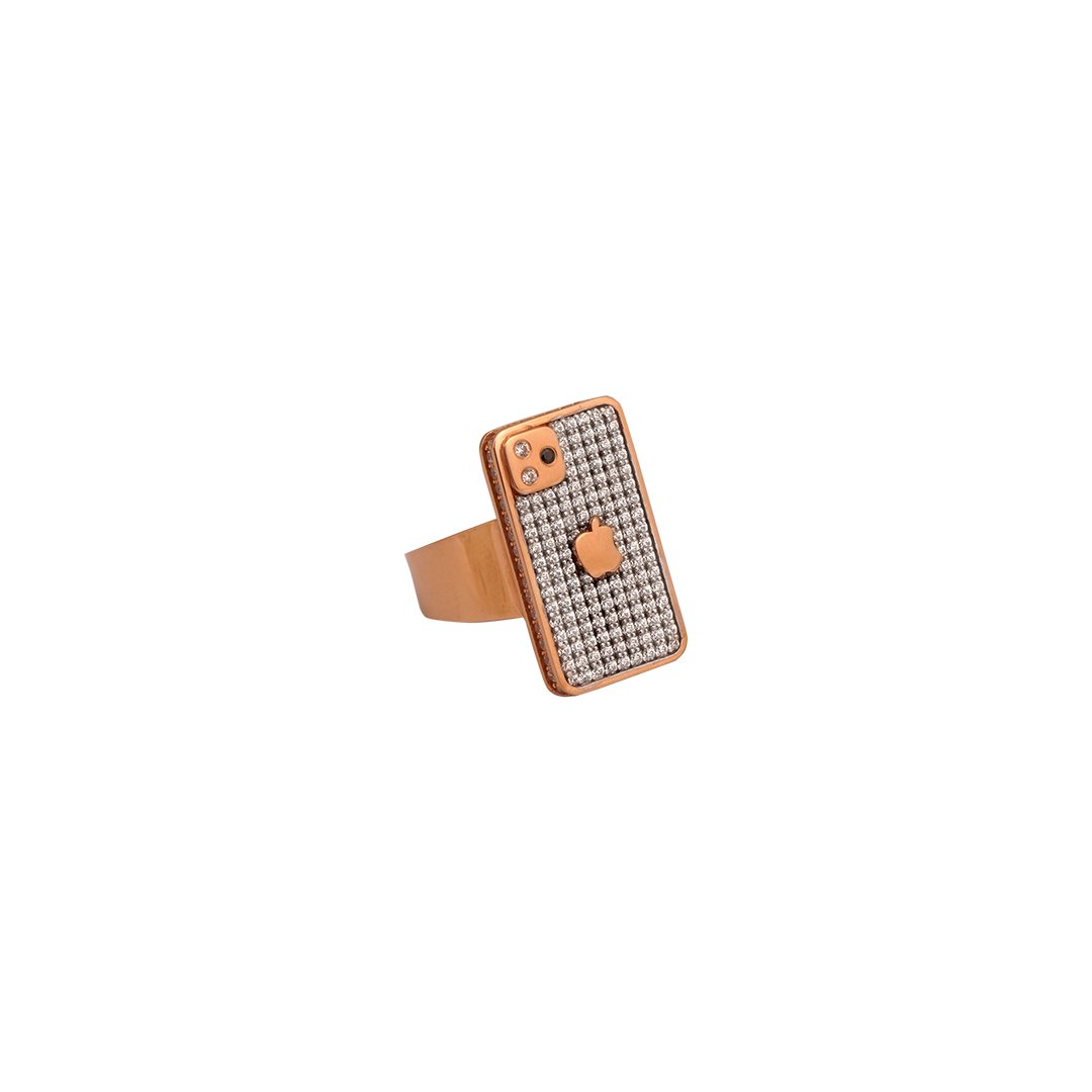 18kt rose gold gents stone ring