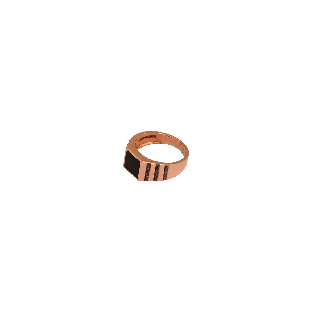 18kt rose gold gents stone ring
