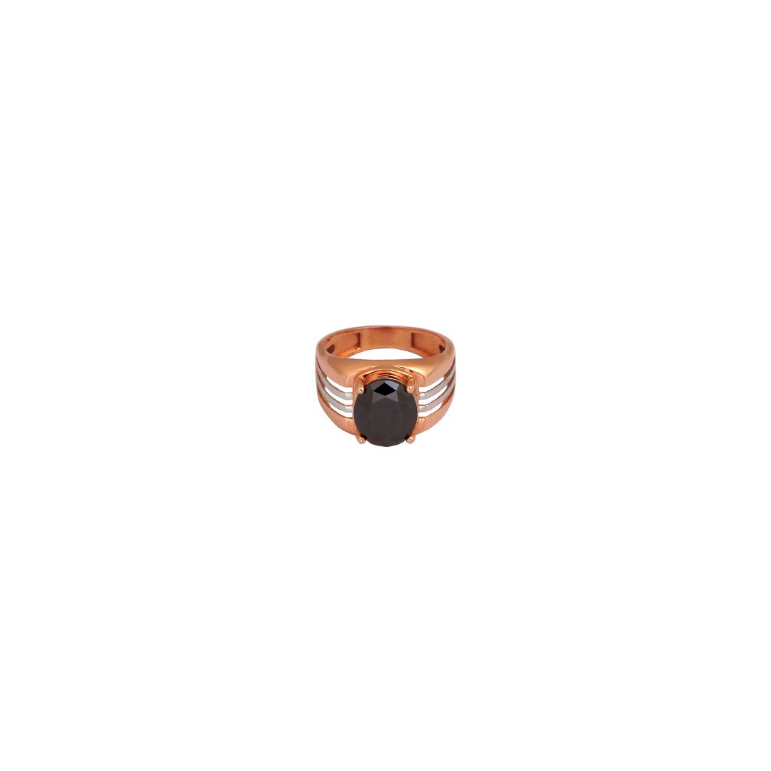 18kt rose gold gents stone ring