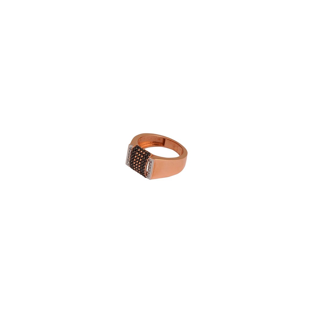 18kt rose gold gents stone ring