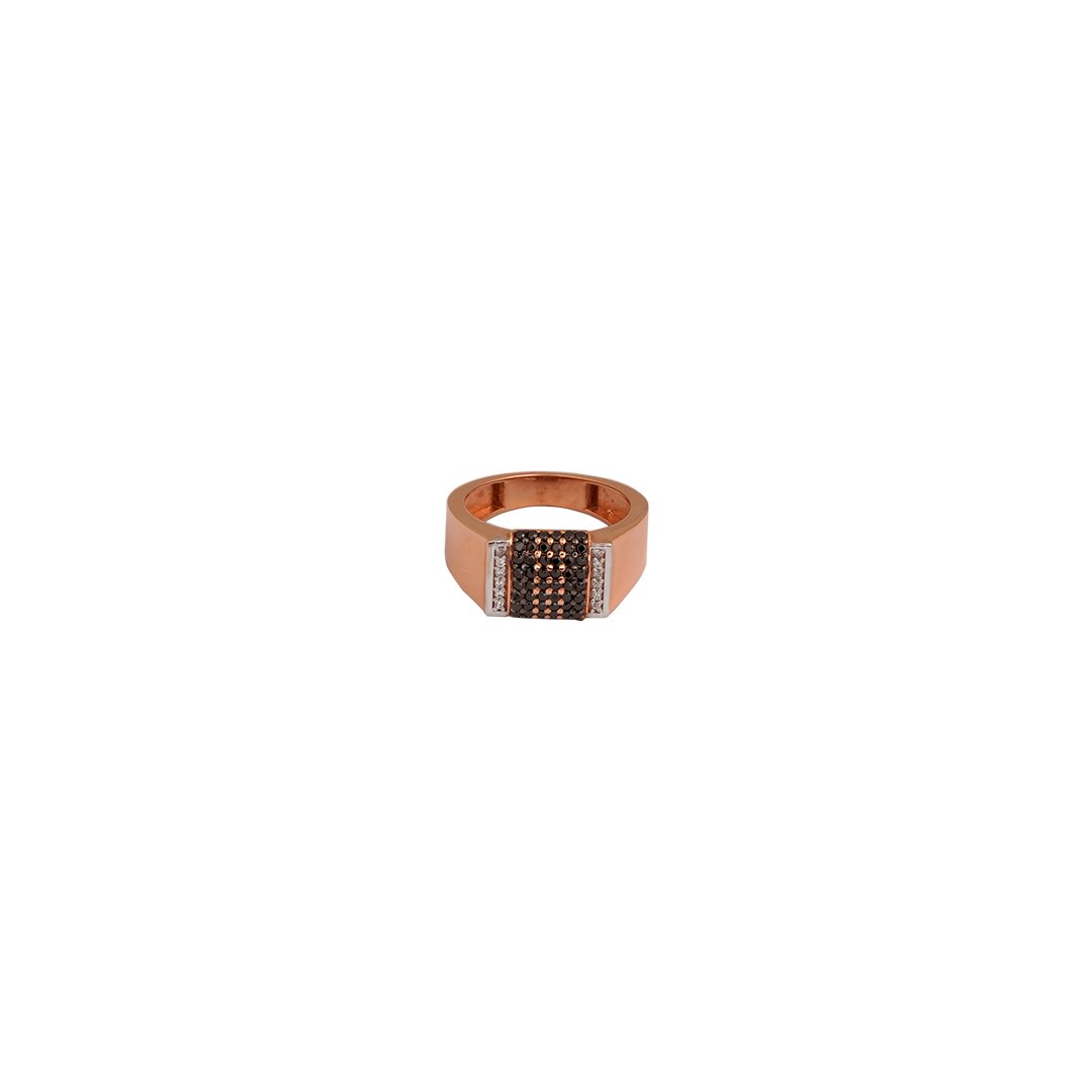 18kt rose gold gents stone ring