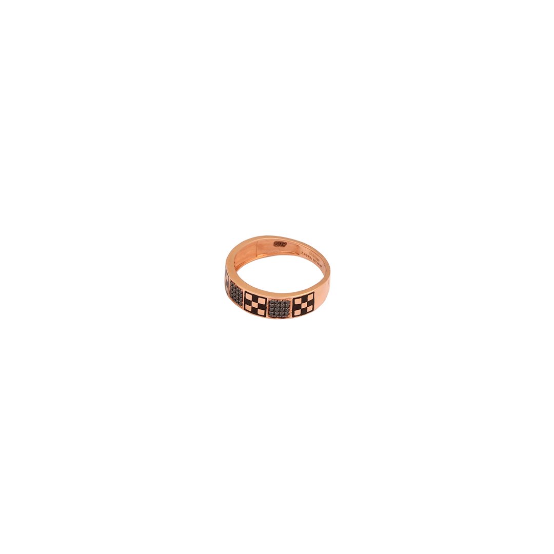 18kt rose gold gents stone rings