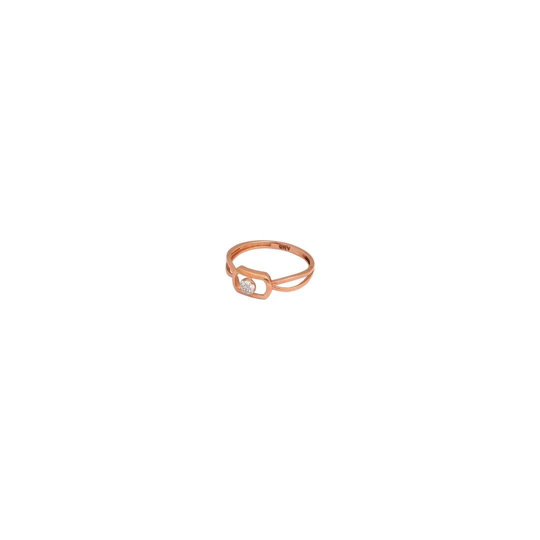 18kt Rose Gold Ladys Stone Ring