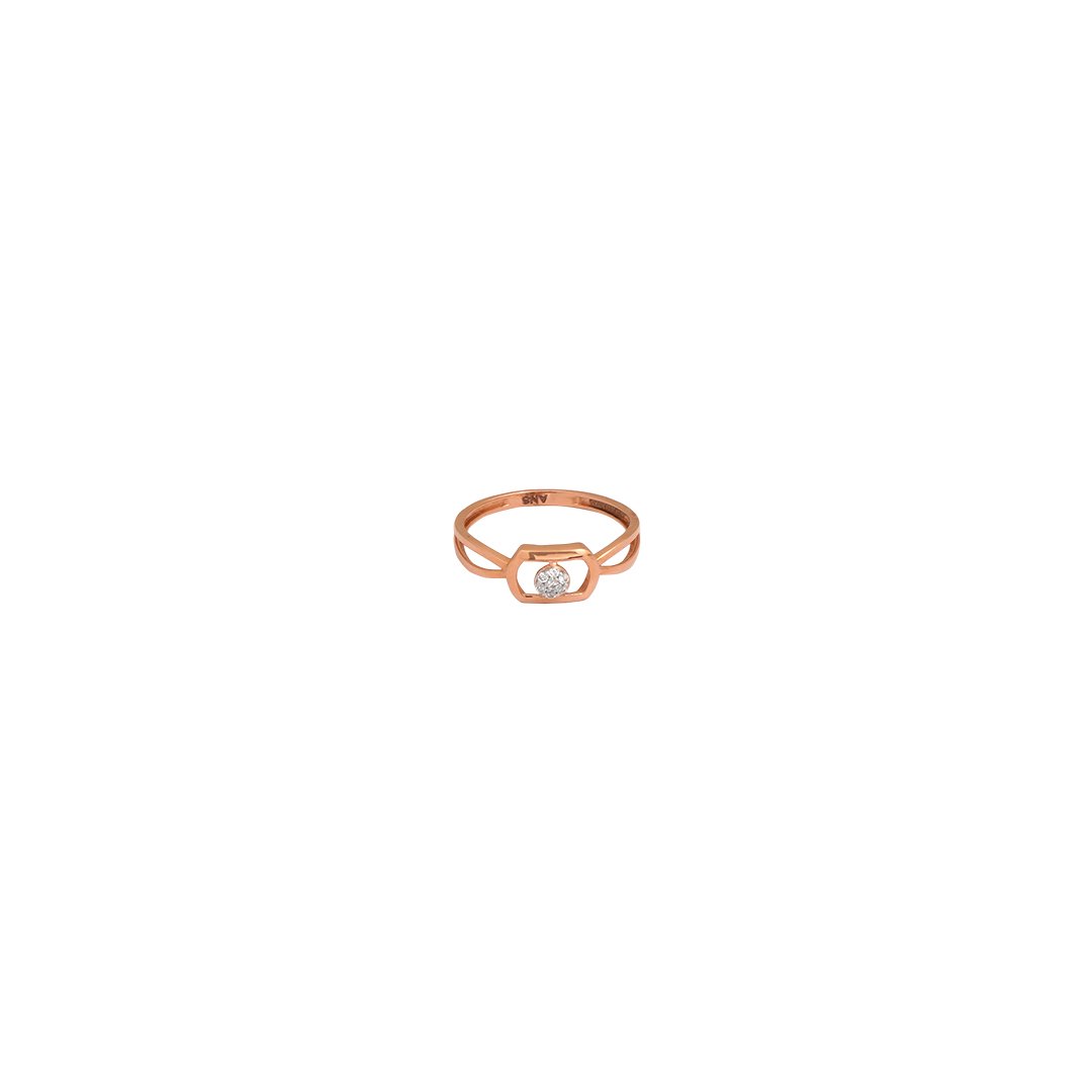 18kt Rose Gold Ladys Stone Ring