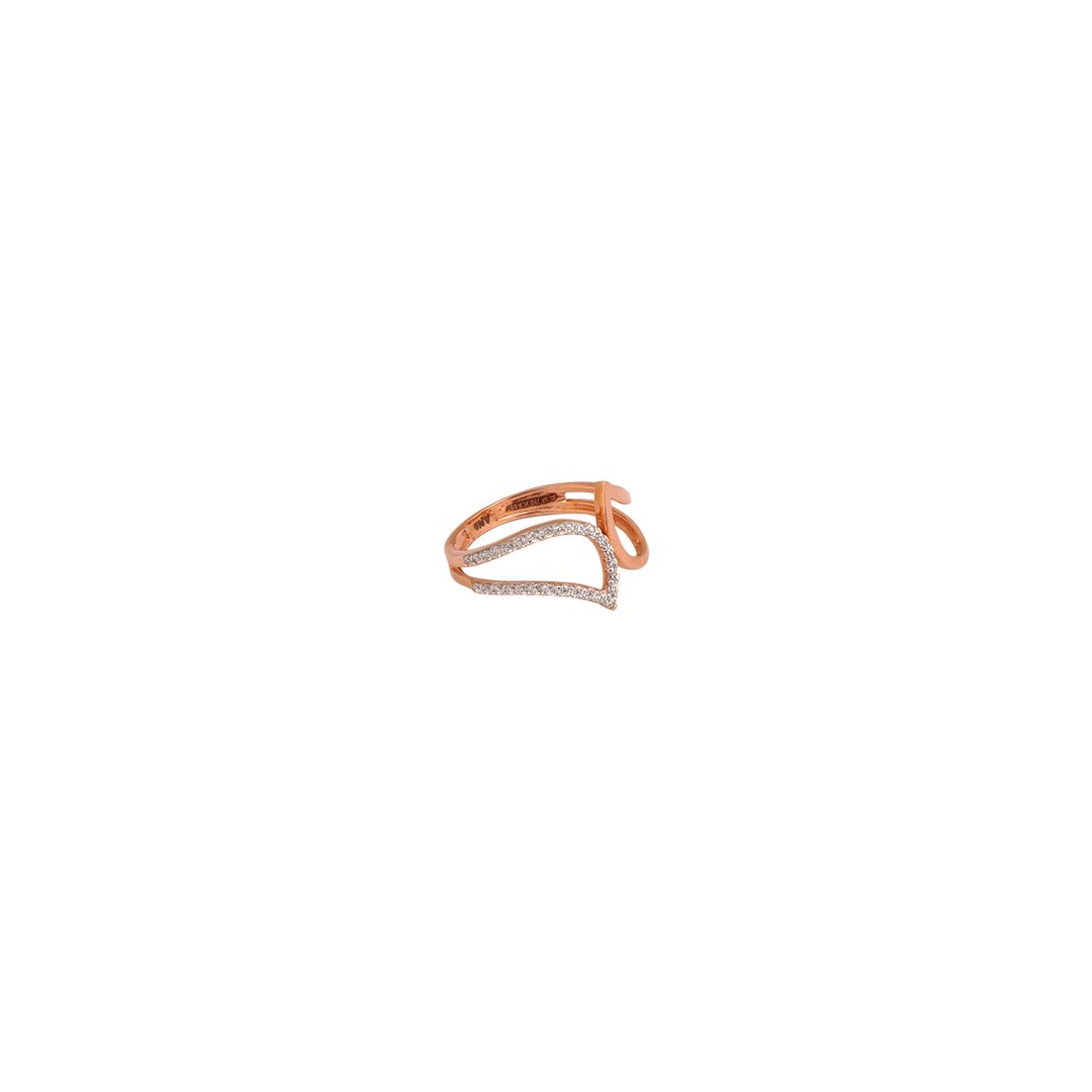 18kt Rose Gold Ladys Stone Ring