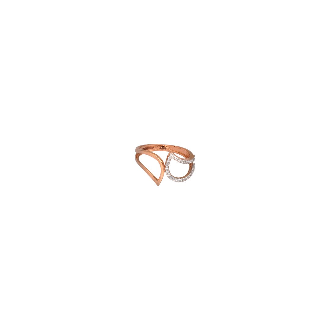18kt Rose Gold Ladys Stone Ring