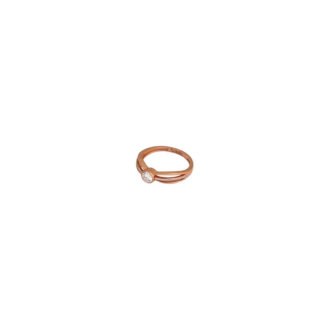 18kt rose gold ladys stone ring