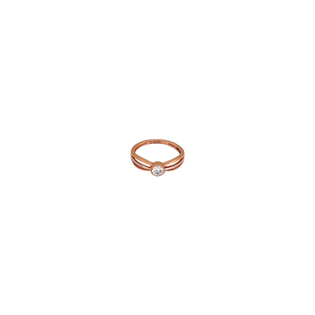 18kt rose gold ladys stone ring