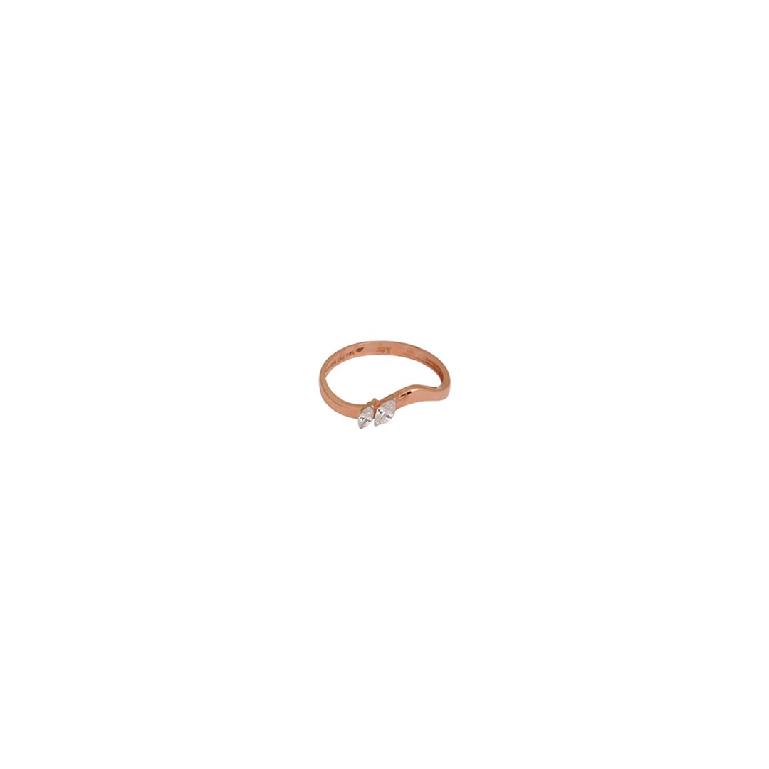 18kt rose gold ladys stone ring