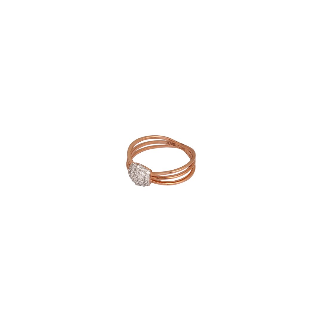 18kt Rose Gold Ladys Stone Ring