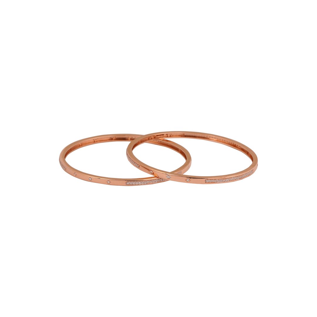 18kt rose gold stone bangle