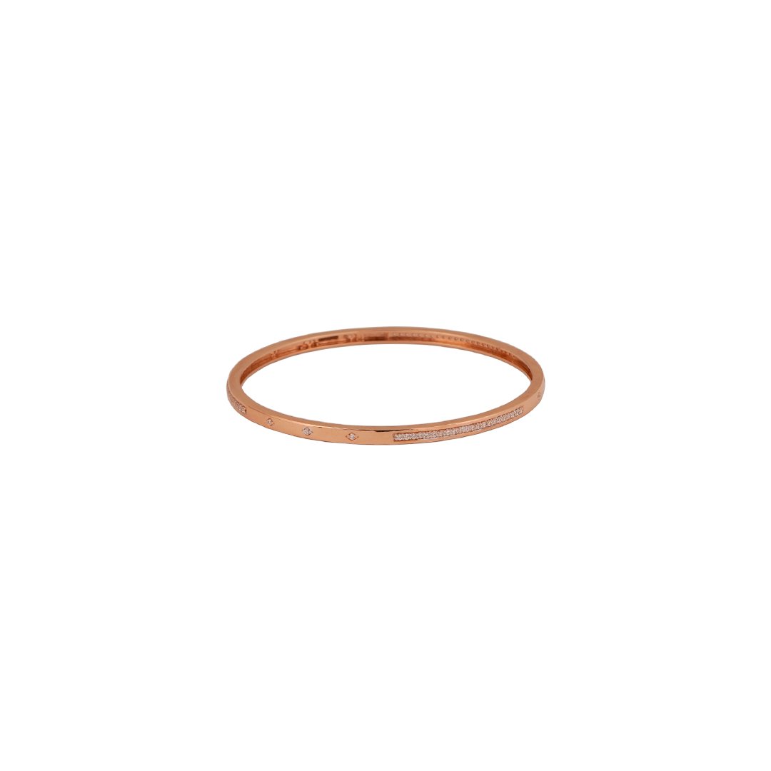 18kt rose gold stone bangle