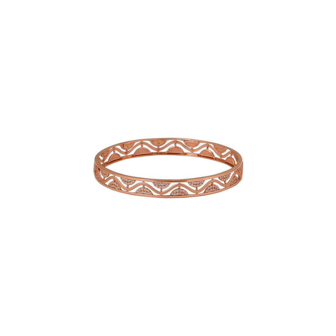 18kt rose gold stone bangle