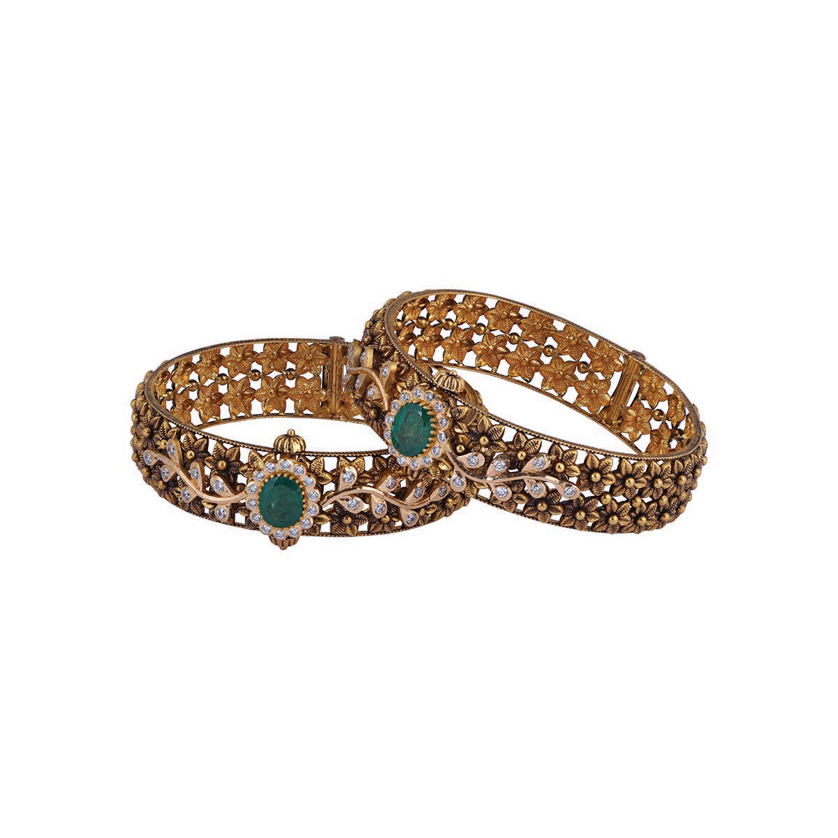 Antique Gold Stone Bangle