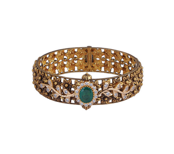 Antique Gold Stone Bangle