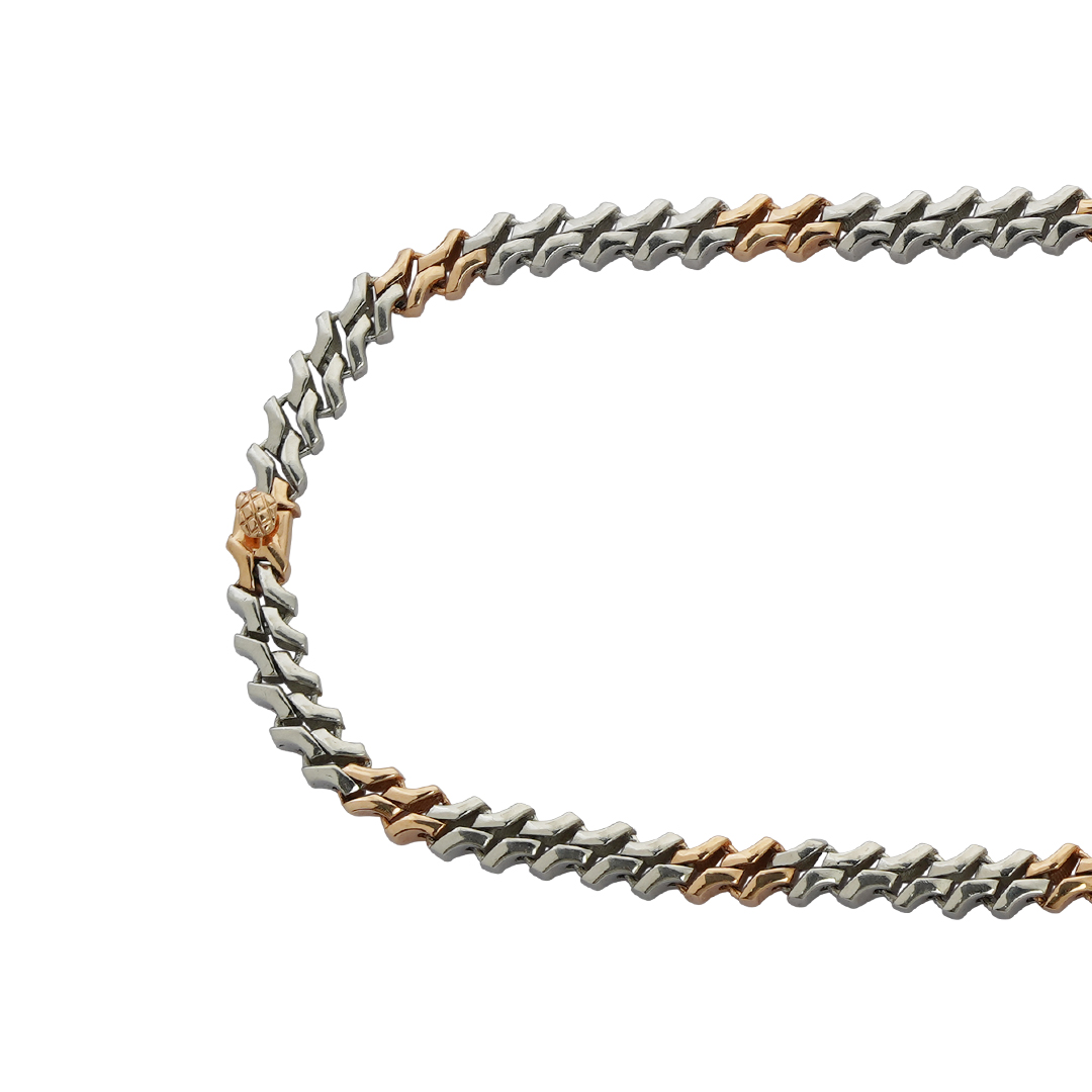 Platinum Chain with Rose Gold