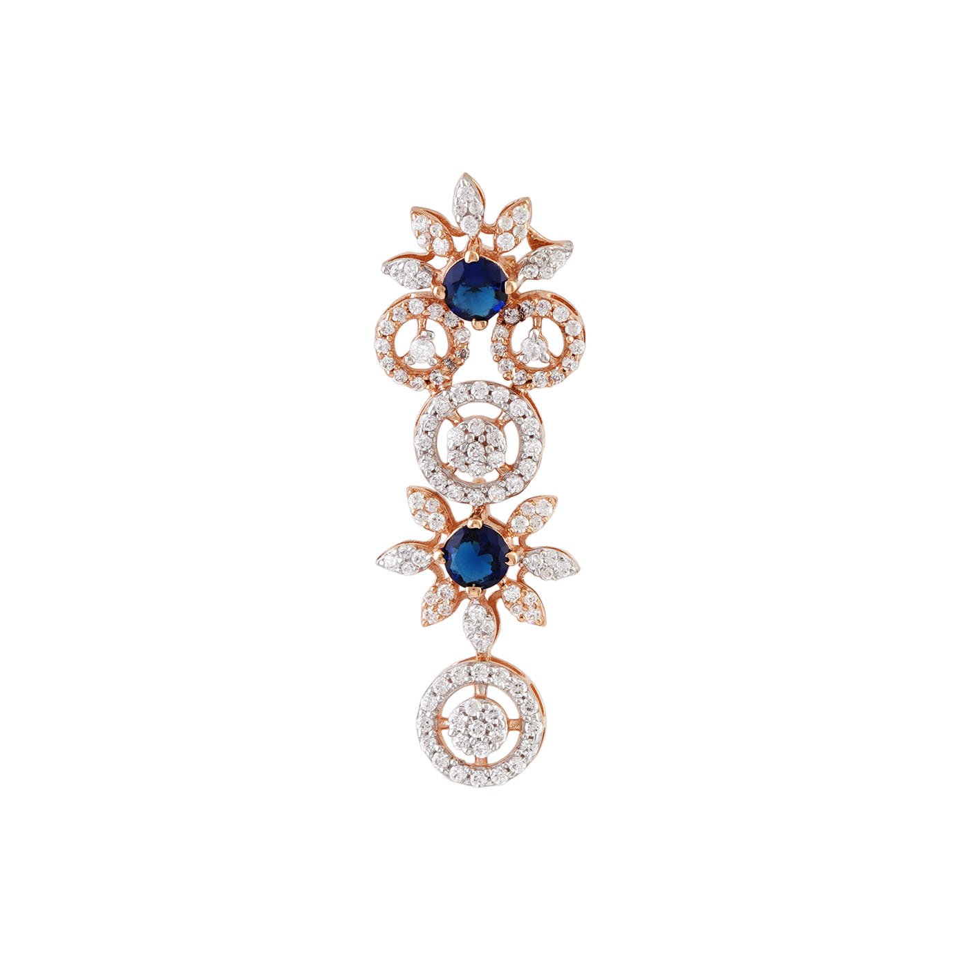 18kt rose gold stone earring