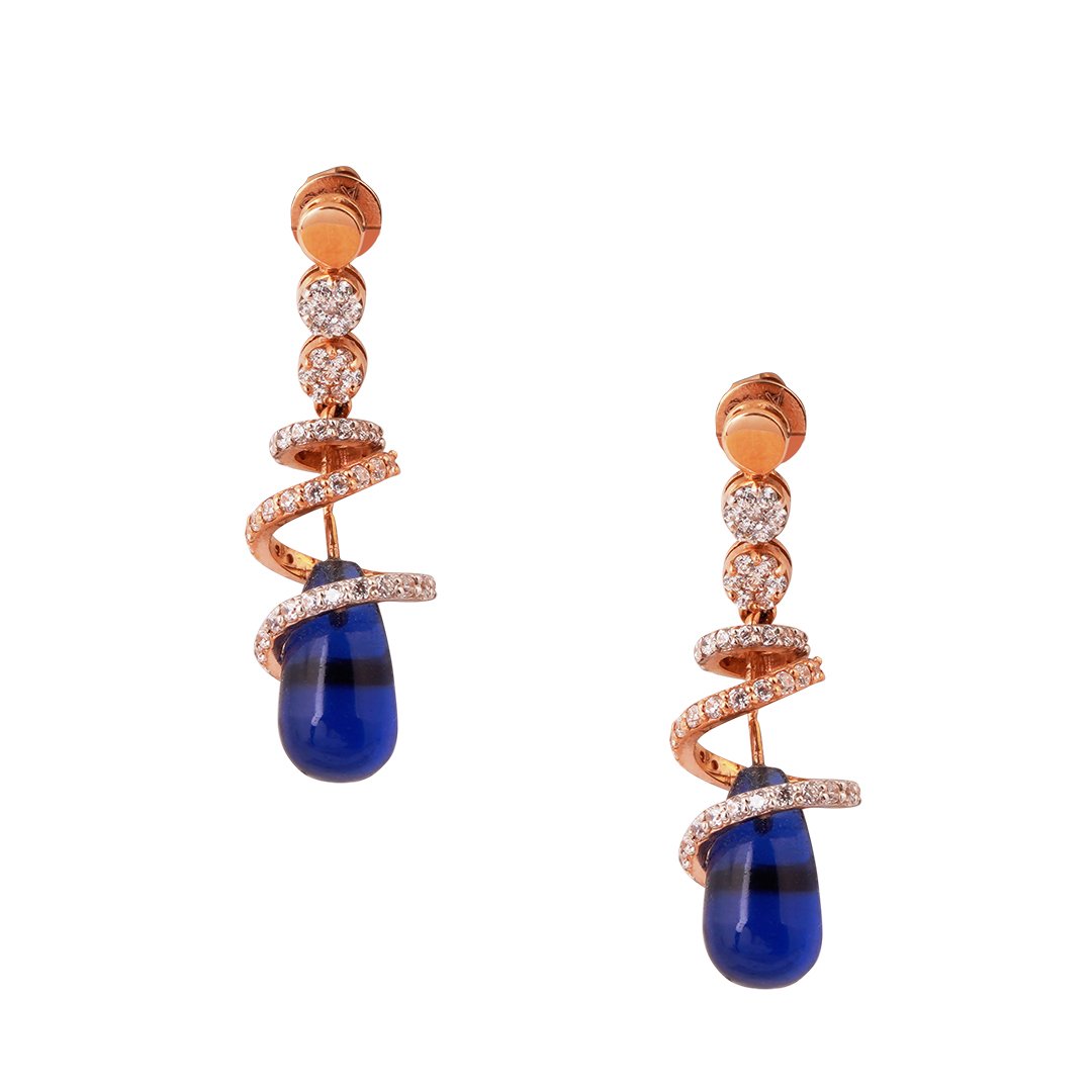 18kt Rose Gold Stone Earrings