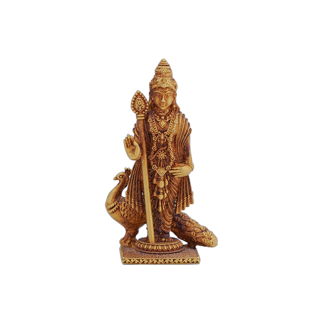Gold Antique Finish Murugan Statue