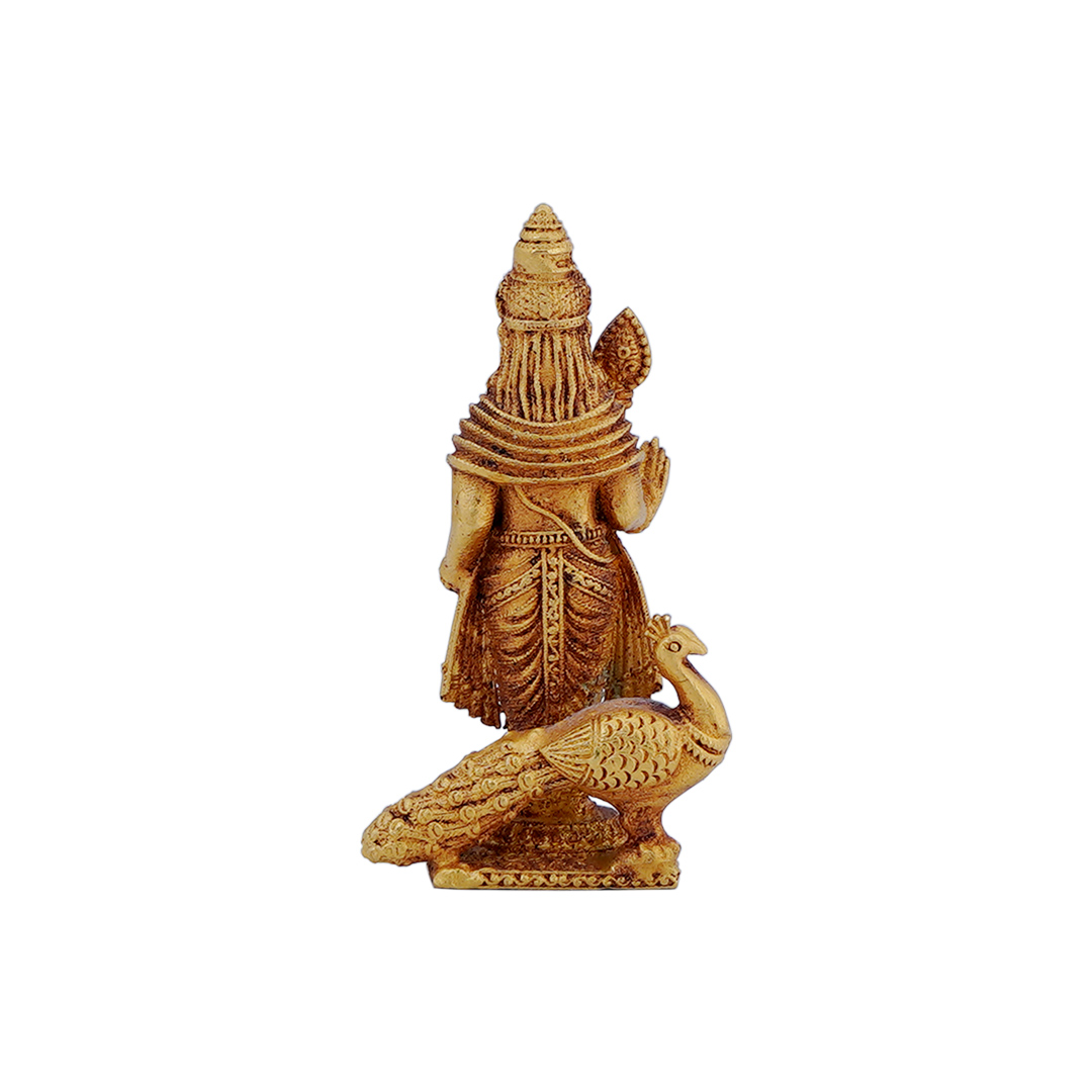 Gold Antique Finish Murugan Statue